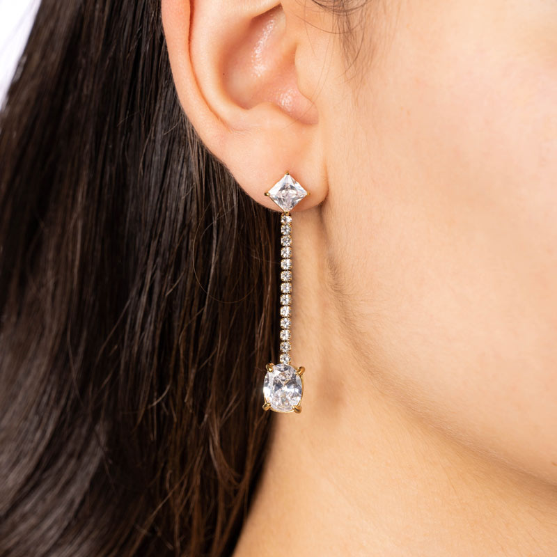 Ares Diamond Stainless Steel Earrings