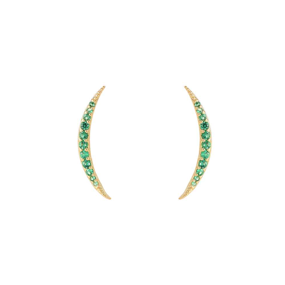 Sickle Diamond Gold Plated Earring