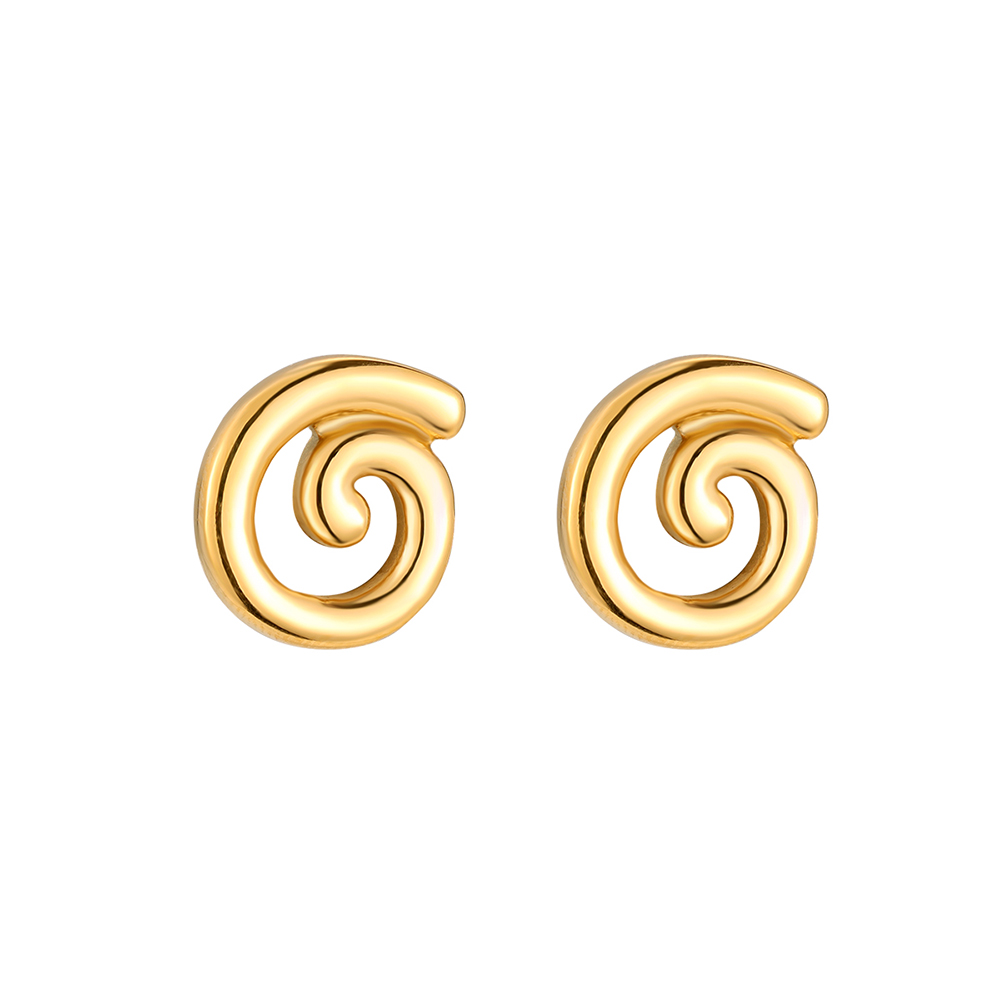 Gold Snail Stainless Steel Ear Studs