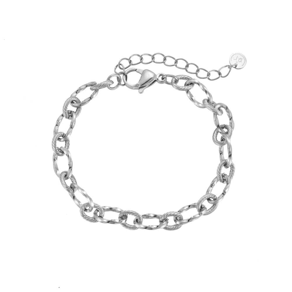 Stamping Round Chain Stainless Steel Bracelet