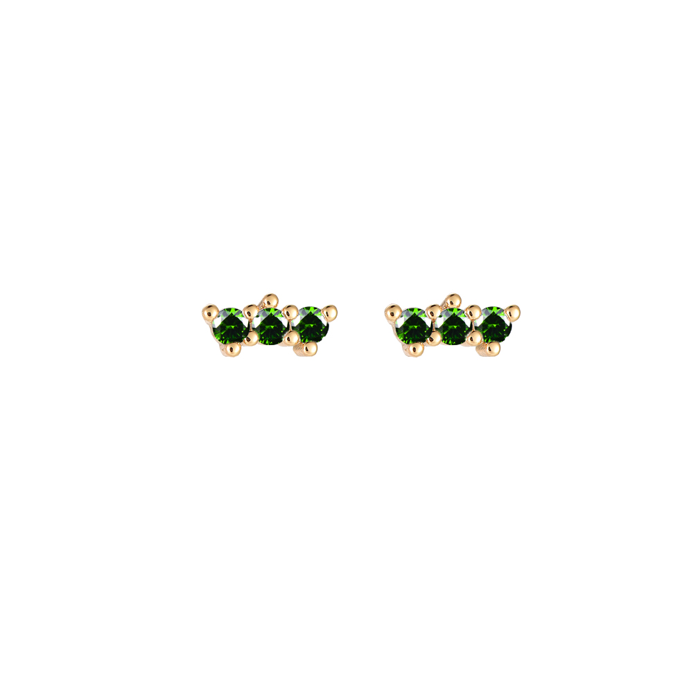 Diamond Crownlet Gold Plated Earrings