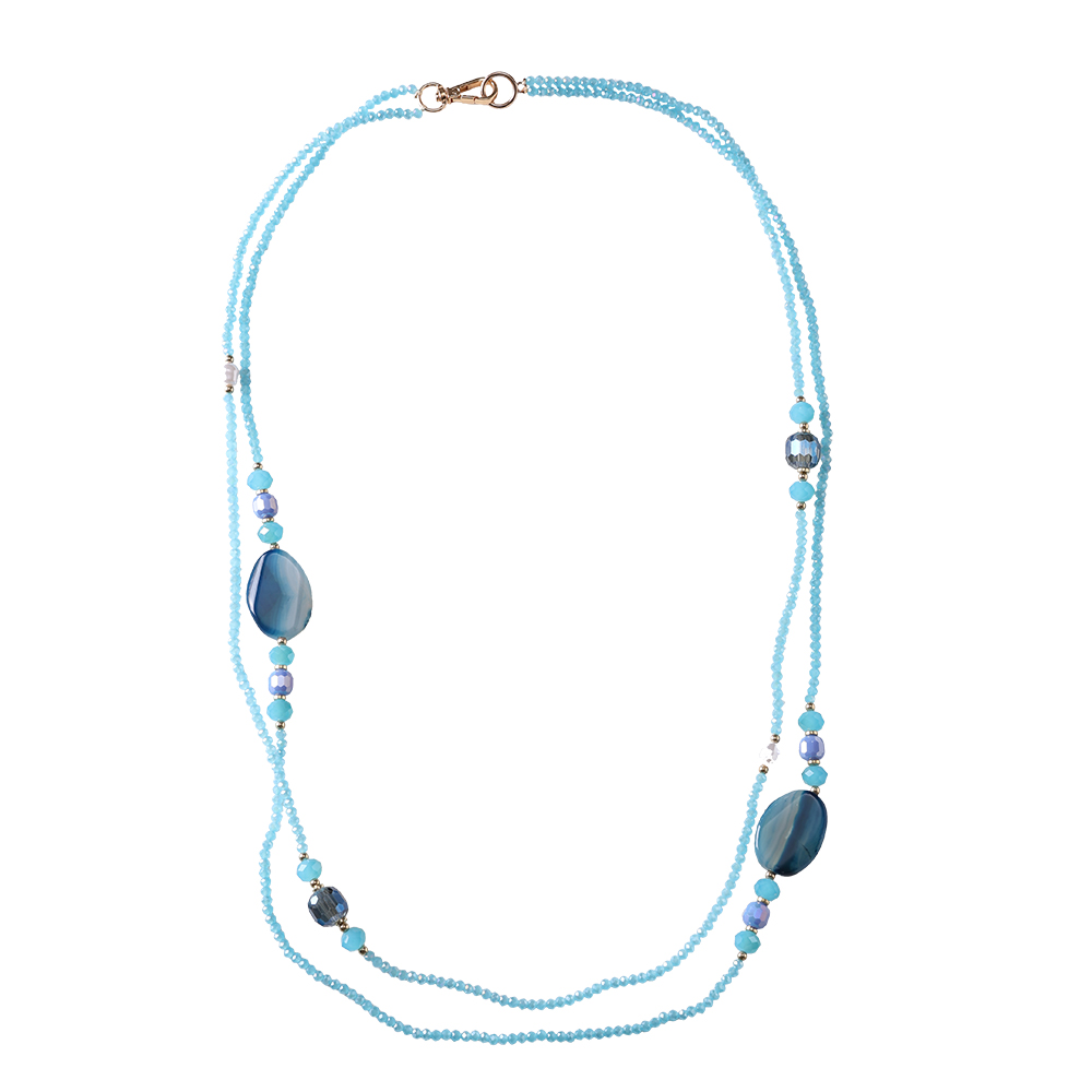 2*51cm Plates Beads Halskette
