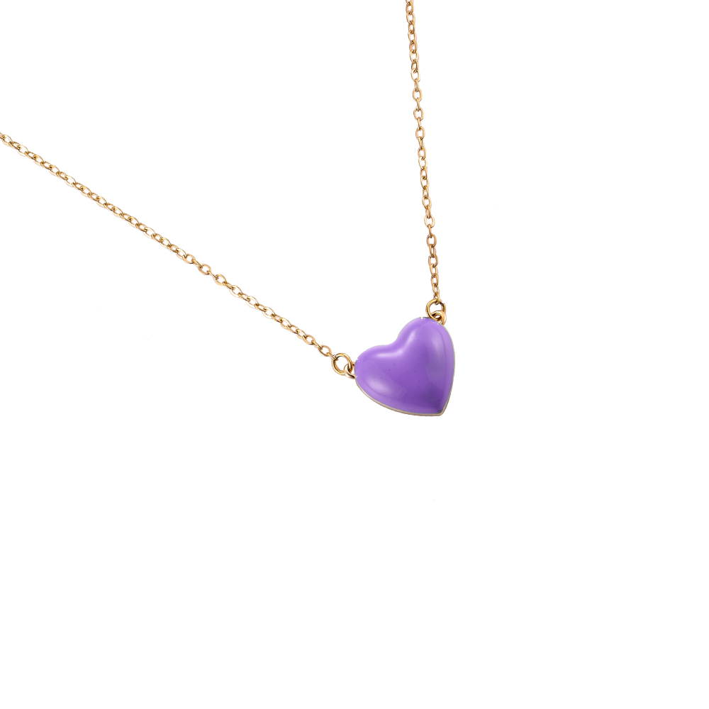 Enamel Heart Stainless steel Necklace