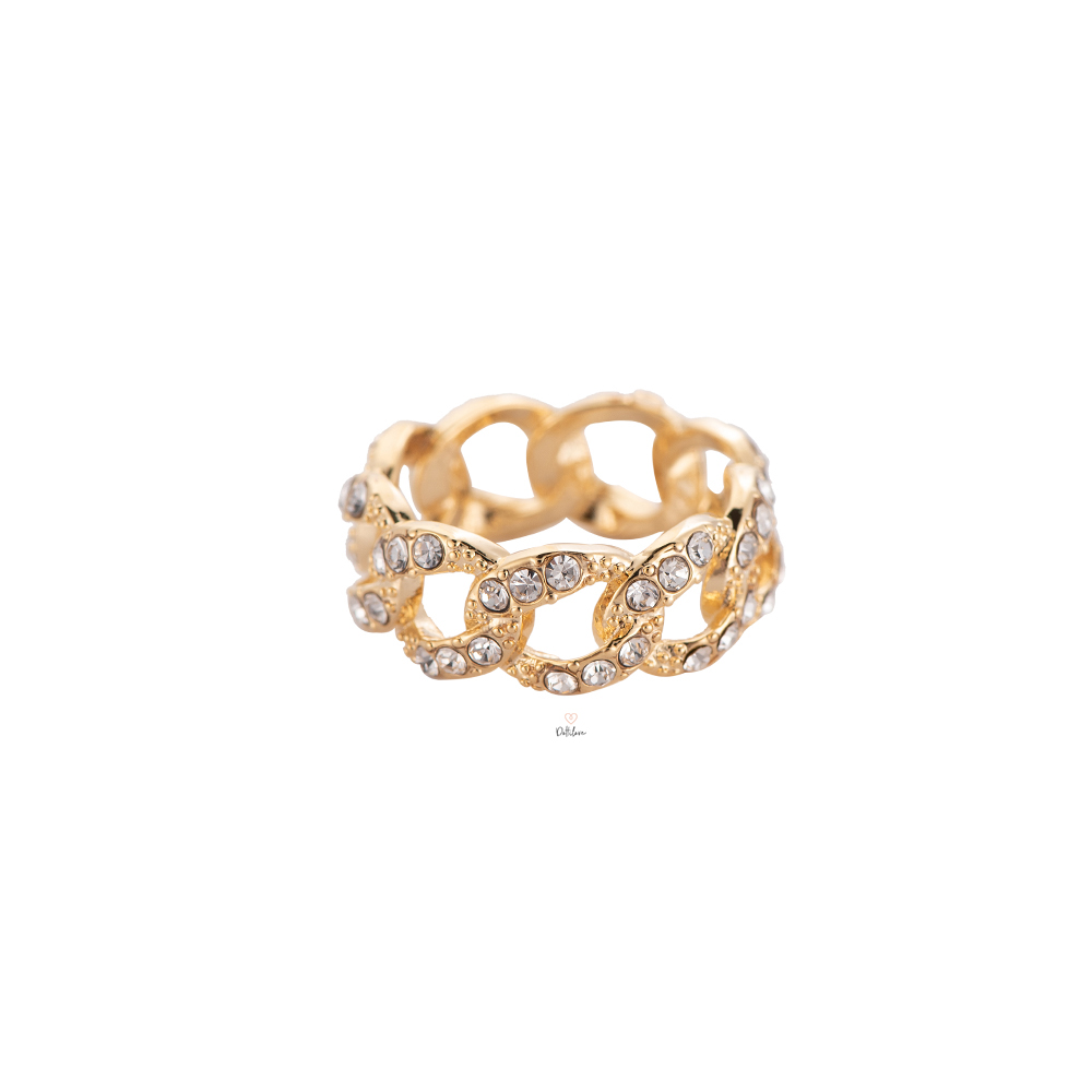 Crystal Chain Plated Ring Color Edition