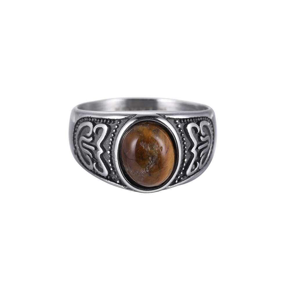 Tiger Eye Relic Edelstahl Ring
