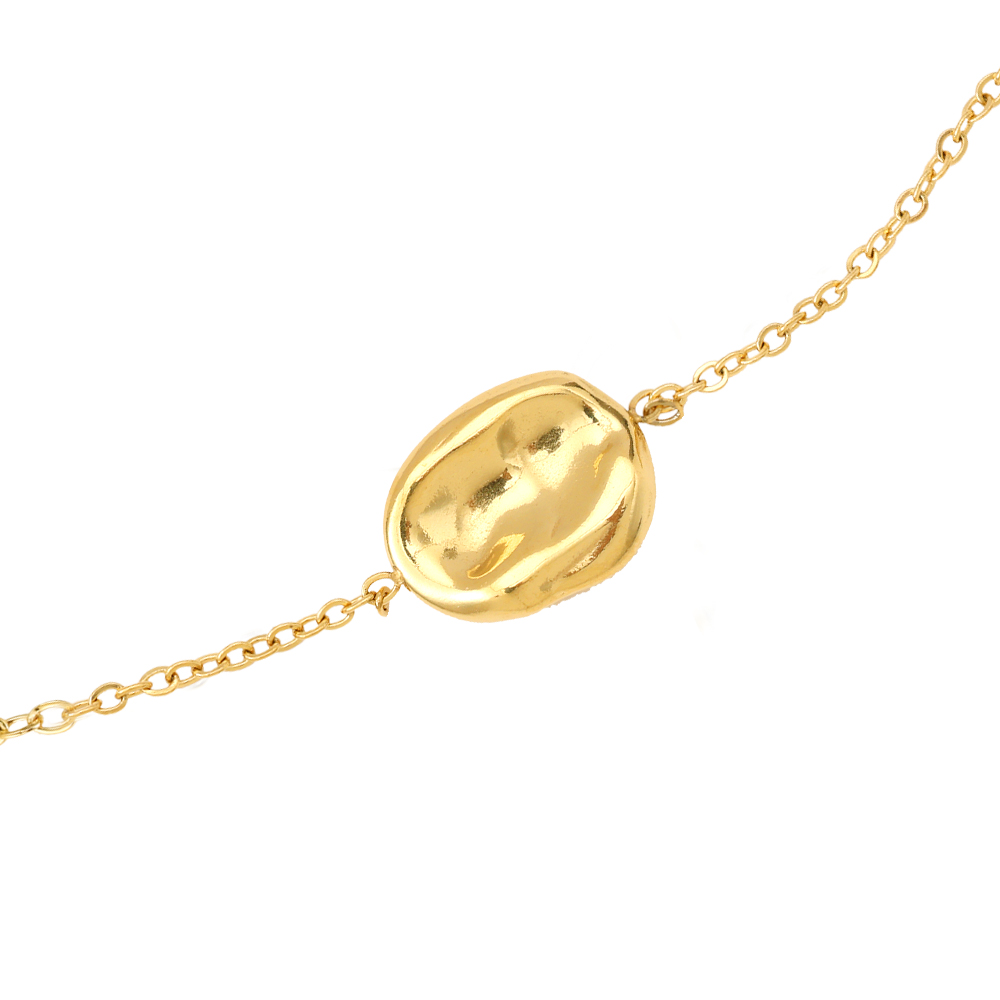  17cm Gold Plate Simple Chain Edelstahl Armkette    