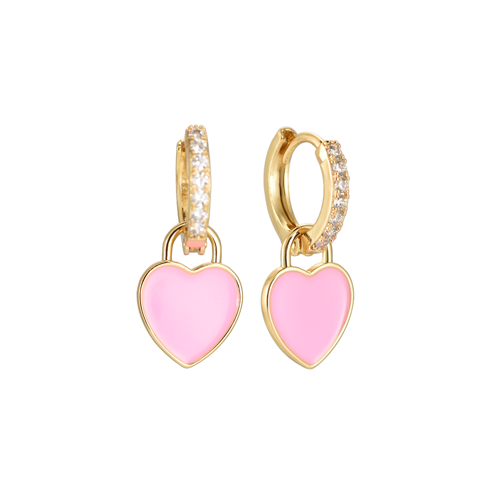 Pastel Heart Diamonds  Vergoldeter Earrings