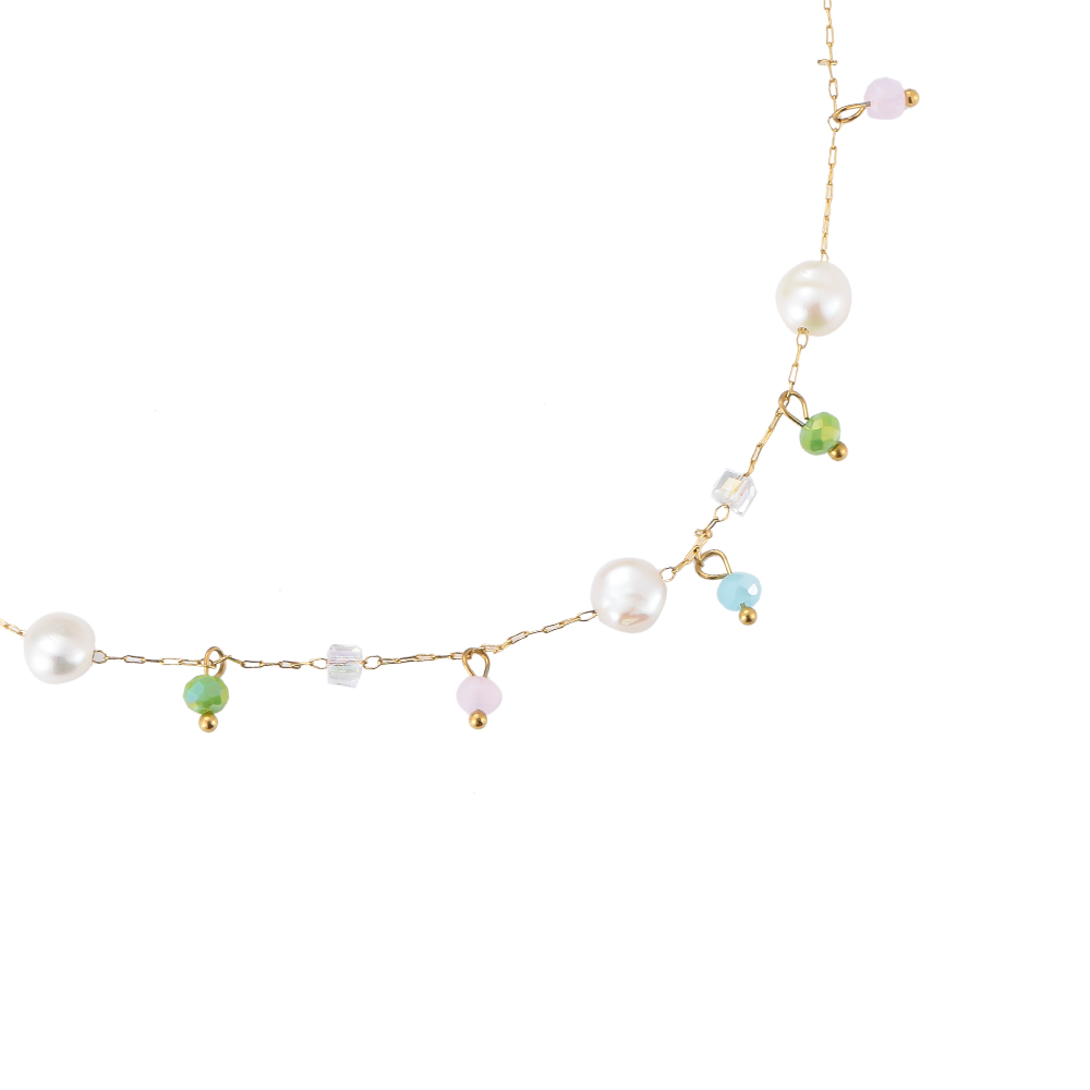 Catania Beads & Pearl Stainless Steel Necklace
