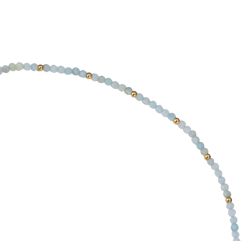 Amazonite Semi-Precious Gemstone Stainless Steel Necklace