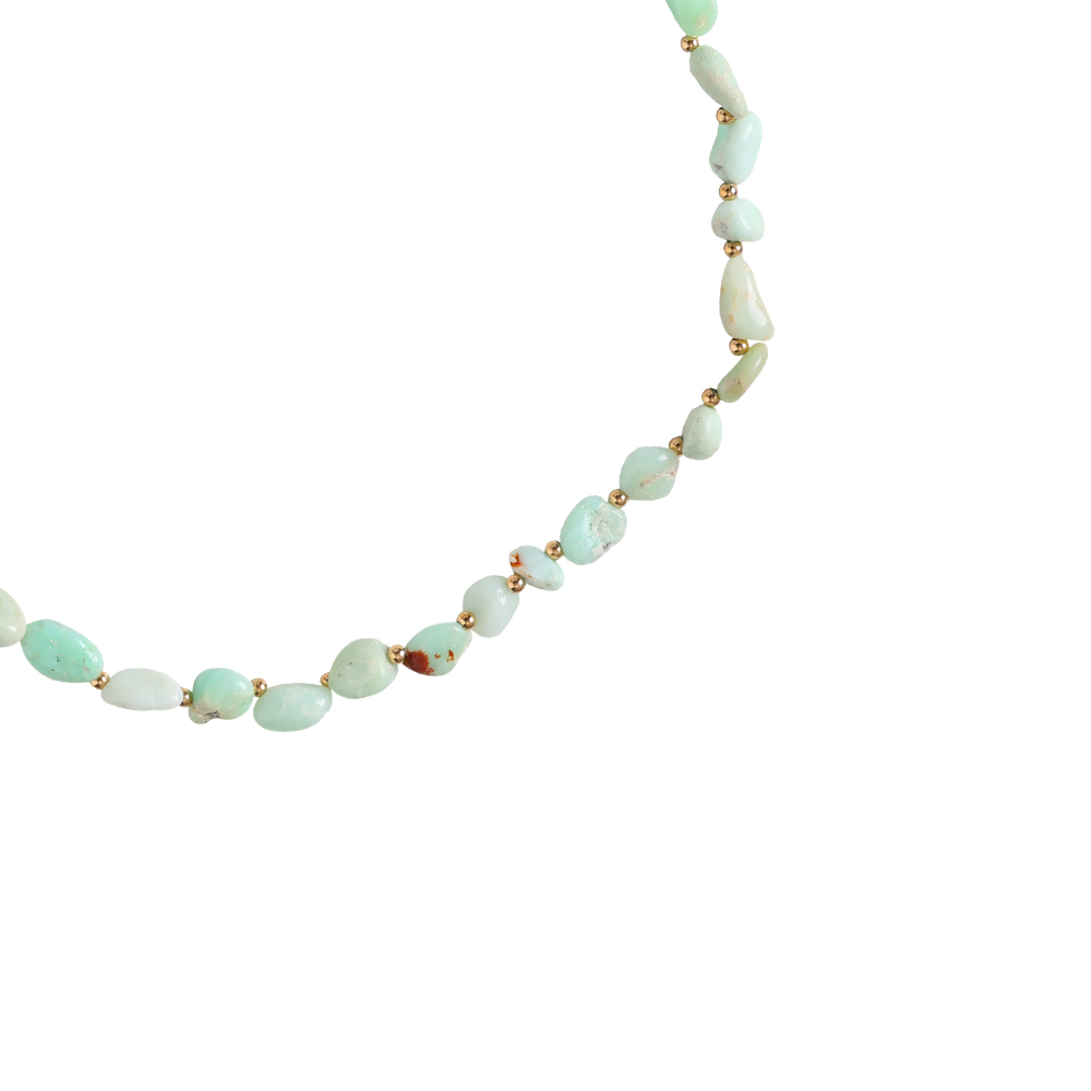 Green Opal Glückliche Edelstahl Halskette