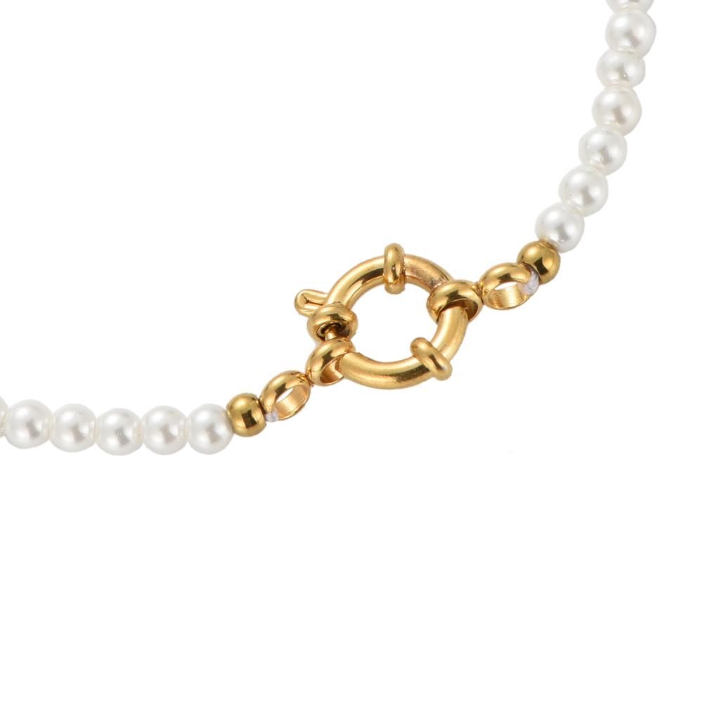Line of Mini Pearls Stainless Steel Bracelet