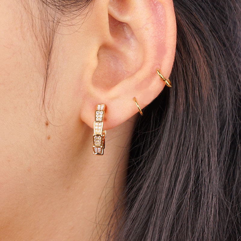 Diamond Lizard Back Gold-plated Earrings
