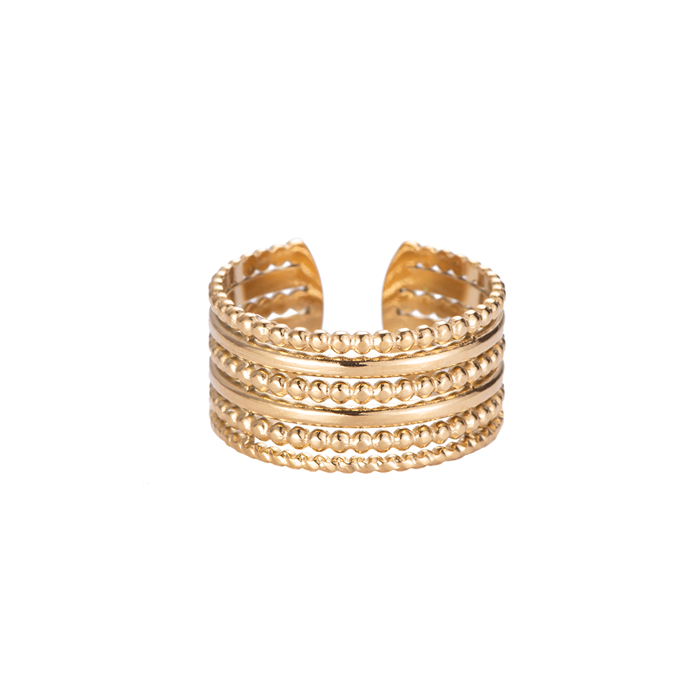Points and Lines  6-Layer Edelstahl Ring