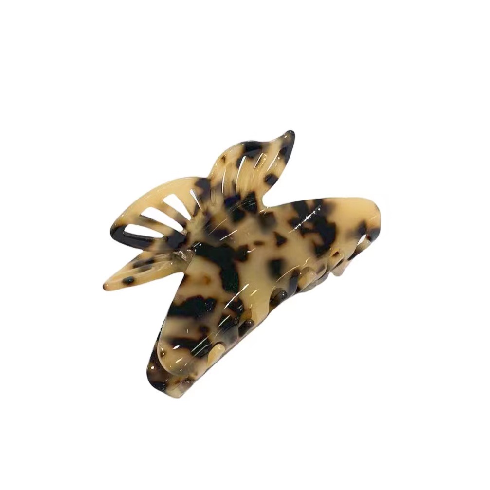 Acryl Leopard Print Big Butterfly Haarklammer  