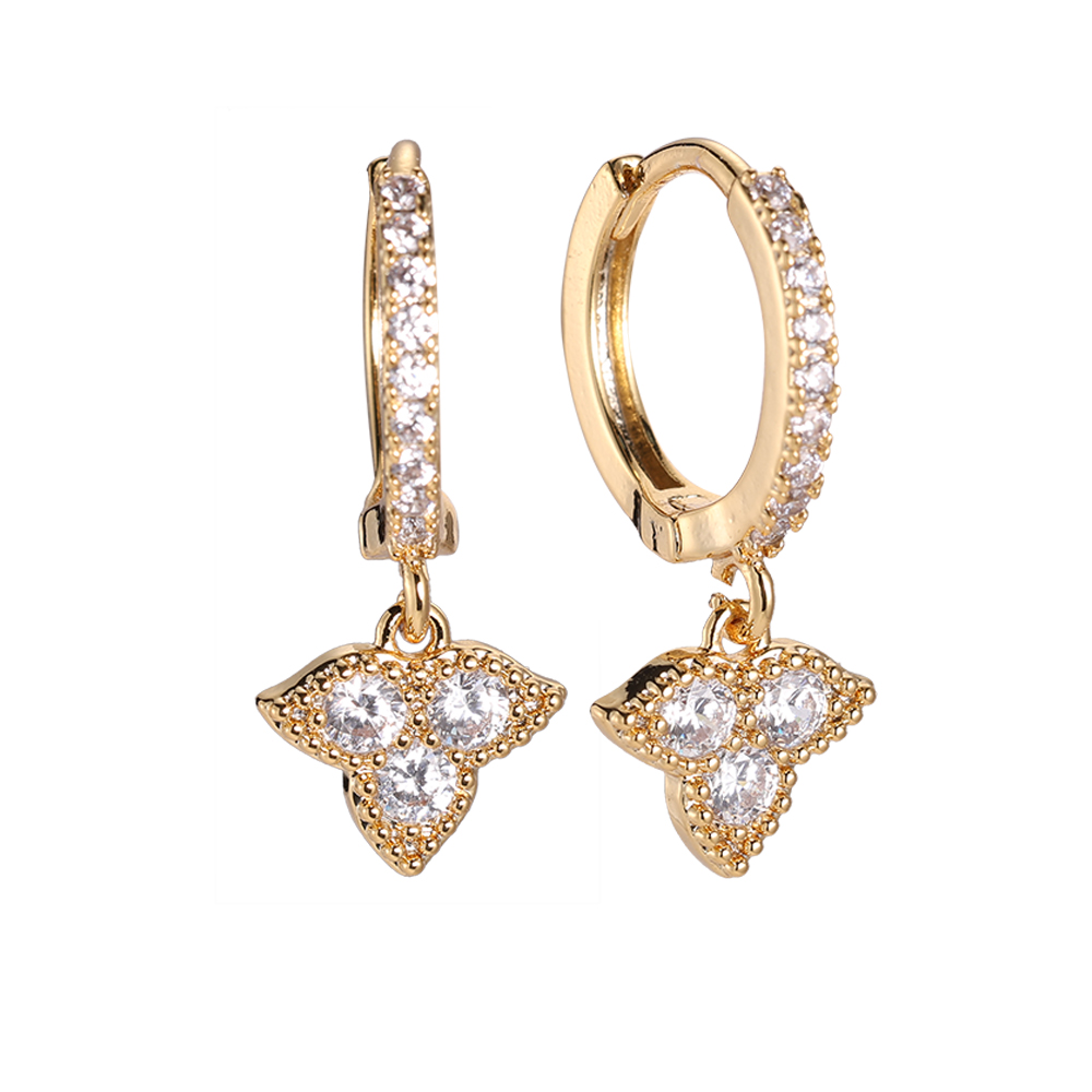 Shining Wavy Petals Gold-plated Earrings