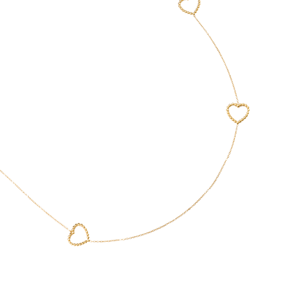 90cm Sweet Hearts Stainless Steel Necklace