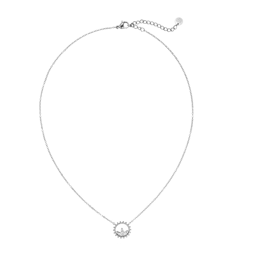 Diamond Blätter Stainless Steel Necklace