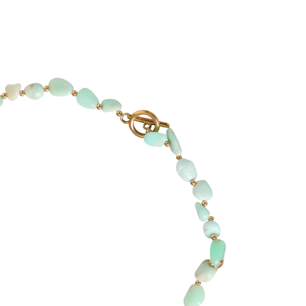 Green Opal Glückliche Stainless Steel Necklace