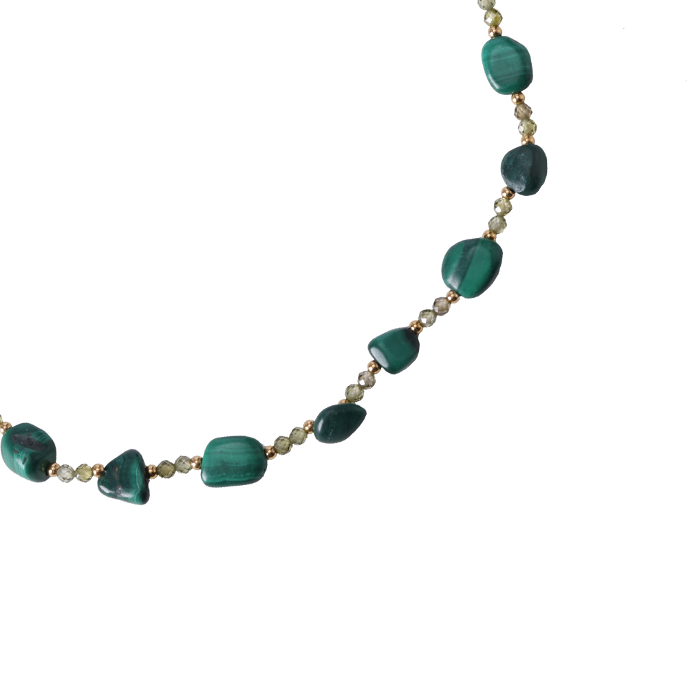 Malachite Beads Edelstahl Halskette