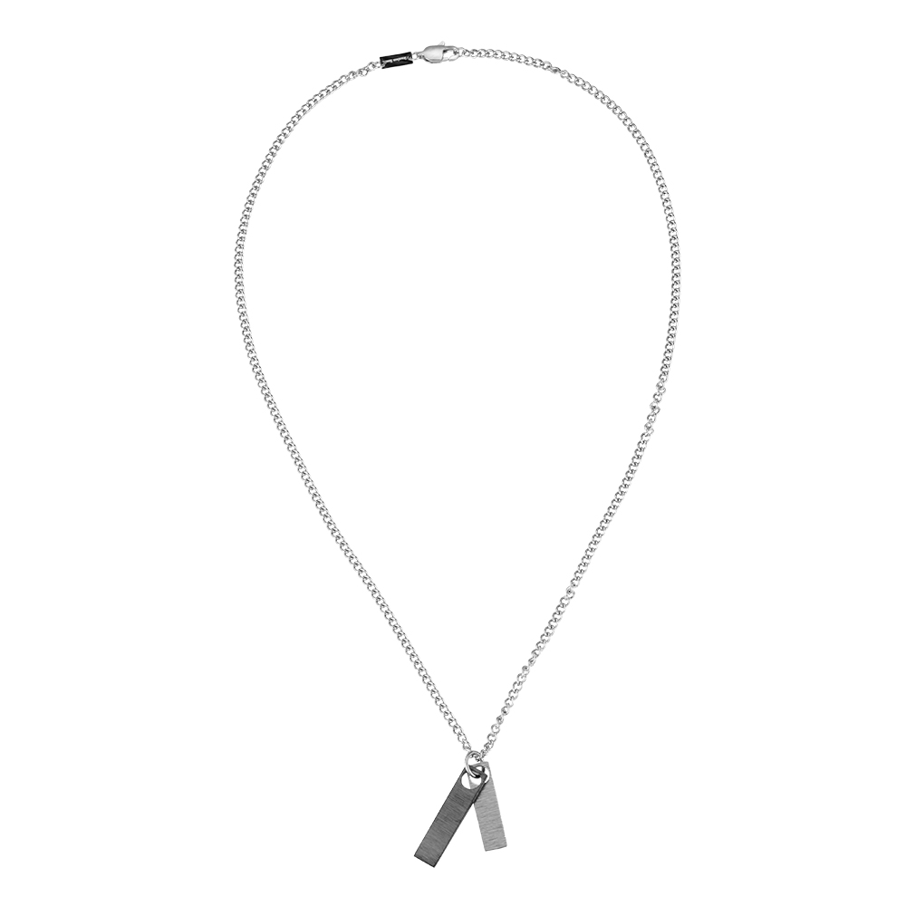 Double Plate 55cm Stainless Steel Necklace