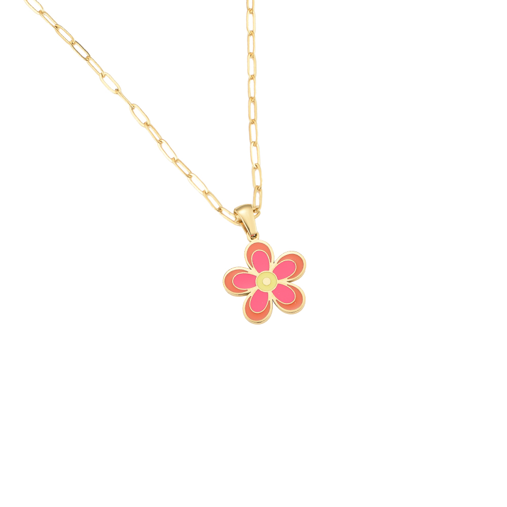 Vibrant Flower Stainless Steel Necklace