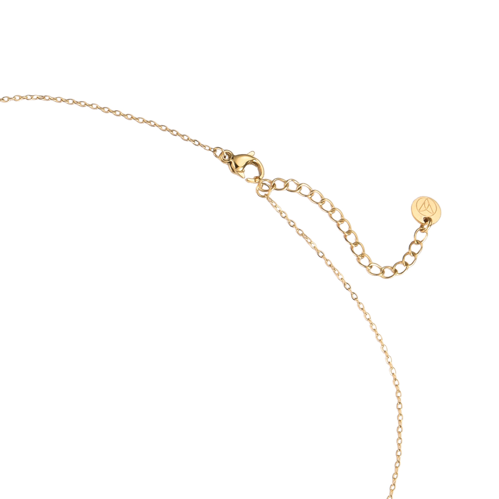 Gold Balls Y Chain Stainless Steel Necklace