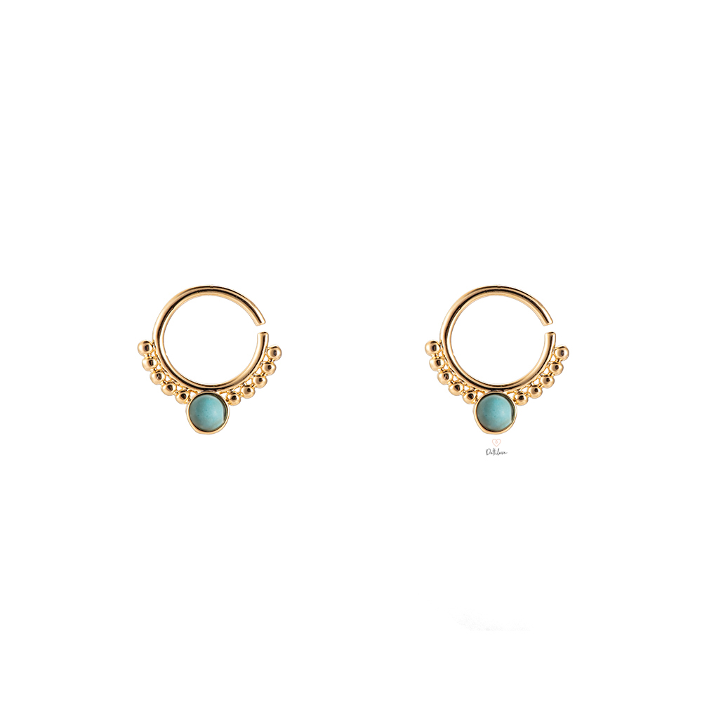 Color Stone Plated Earrings//Piercing
