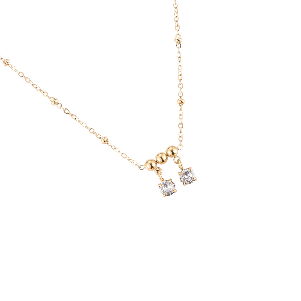 2 Diamonds Stainless Steel Necklace