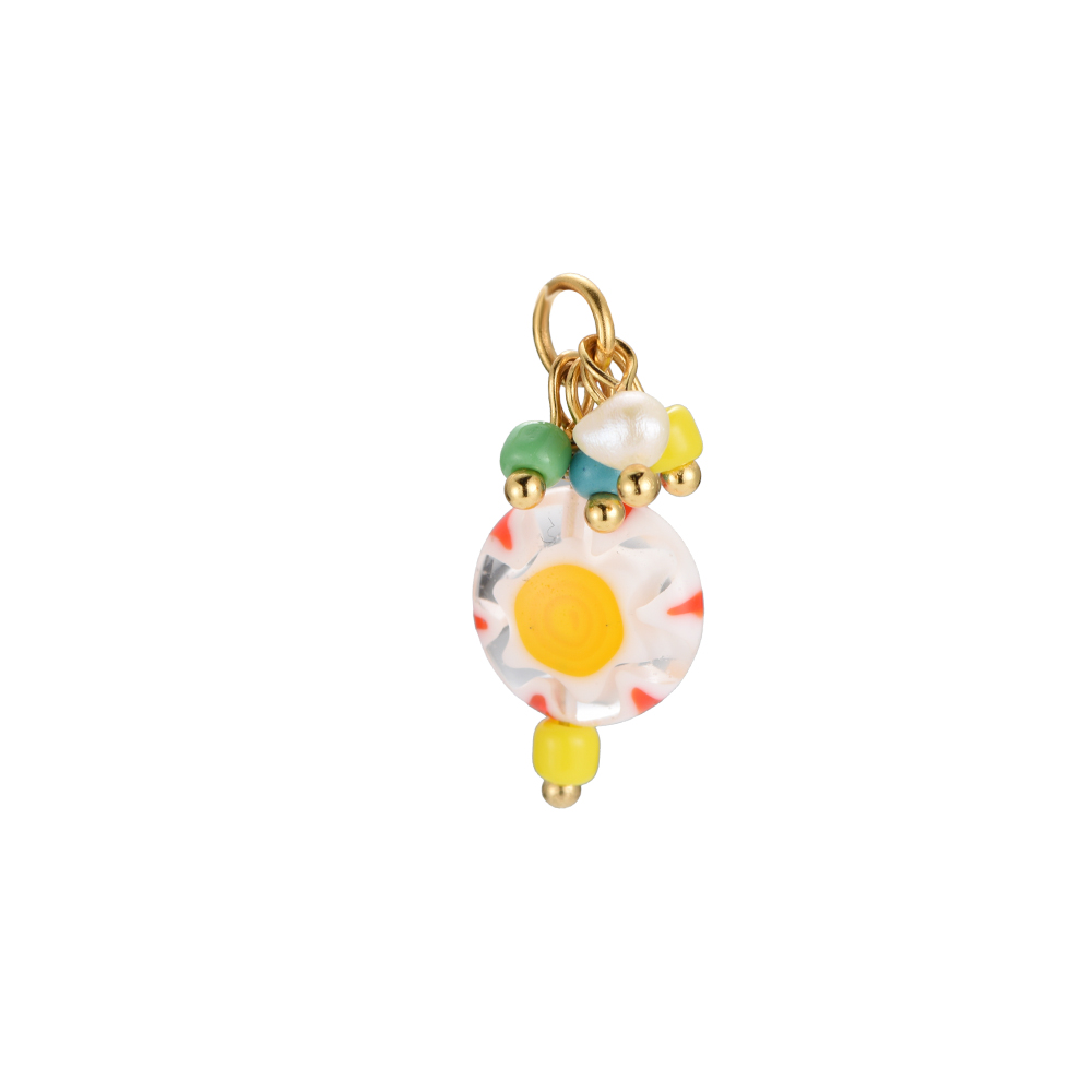 Flower & Colorful Beads Charm