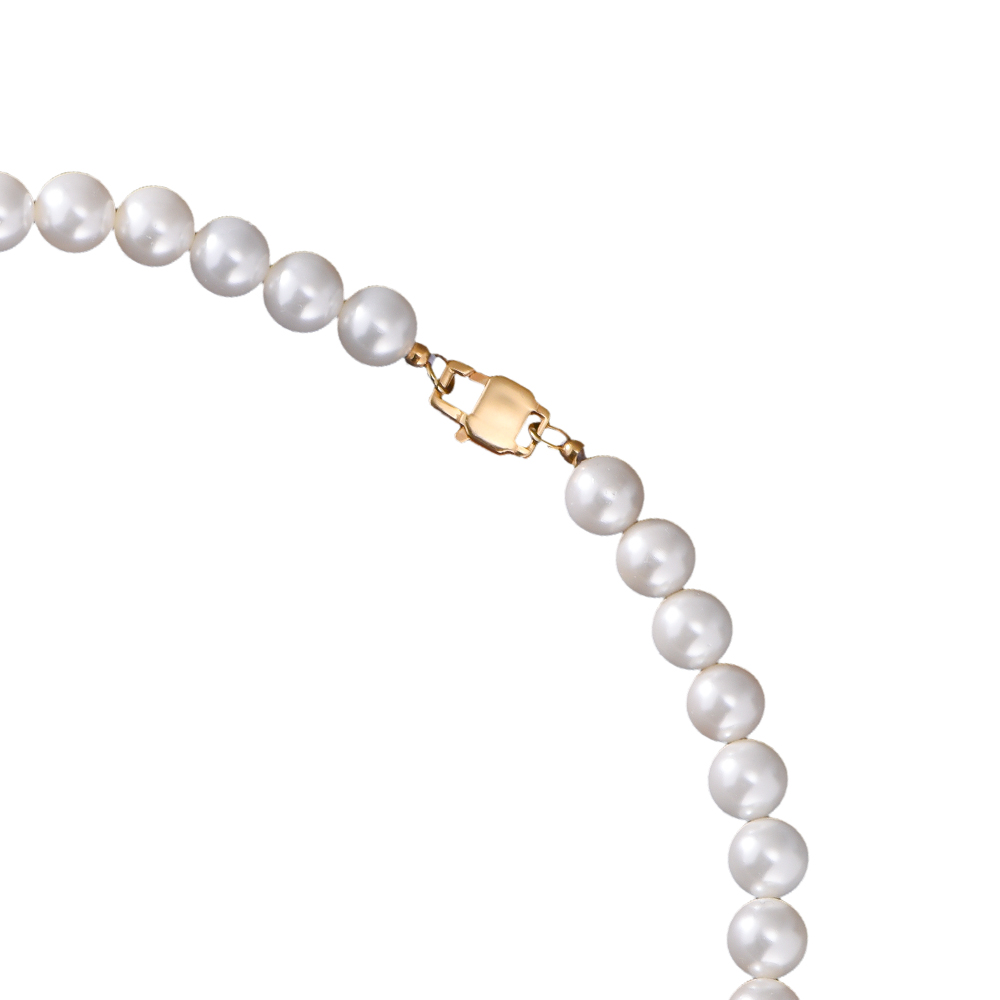 8 mm Round Pearl Stainless Steel Necklace