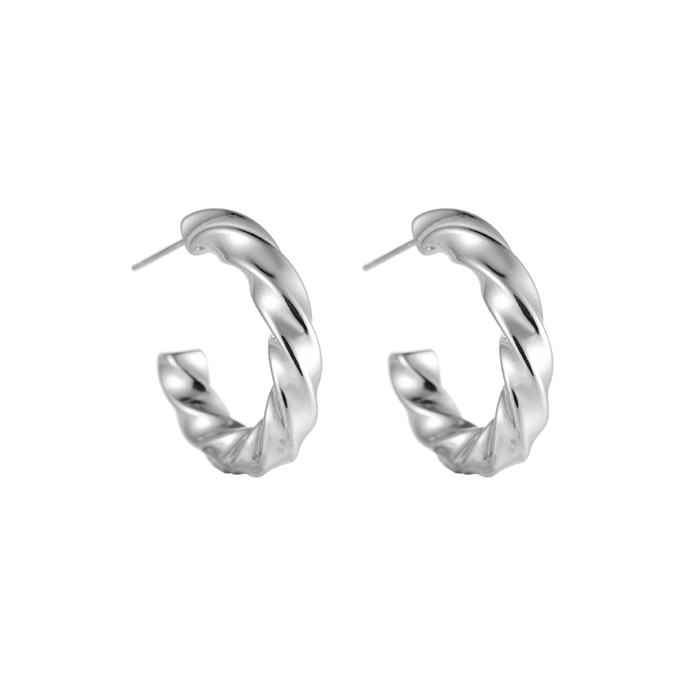 Halka Twist Stainless Steel Earrings