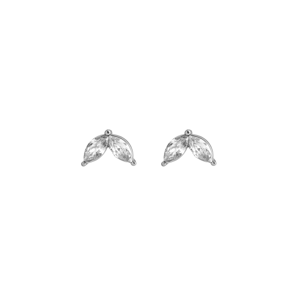 Jannes 2 Leaves  Stainless Steel Stud Earrings