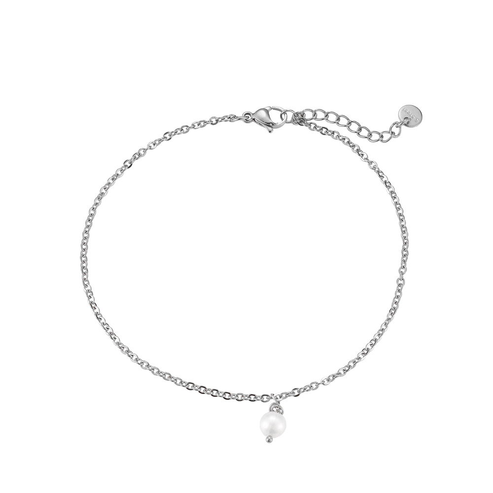 Fine Round Pearl Stainless Steel Anklet