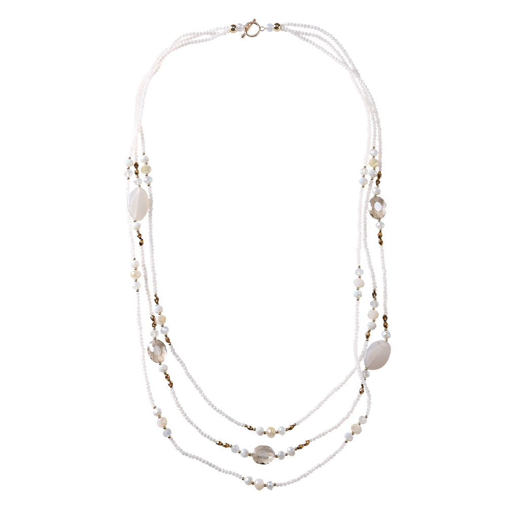 2*51cm Beads Glanz Halskette