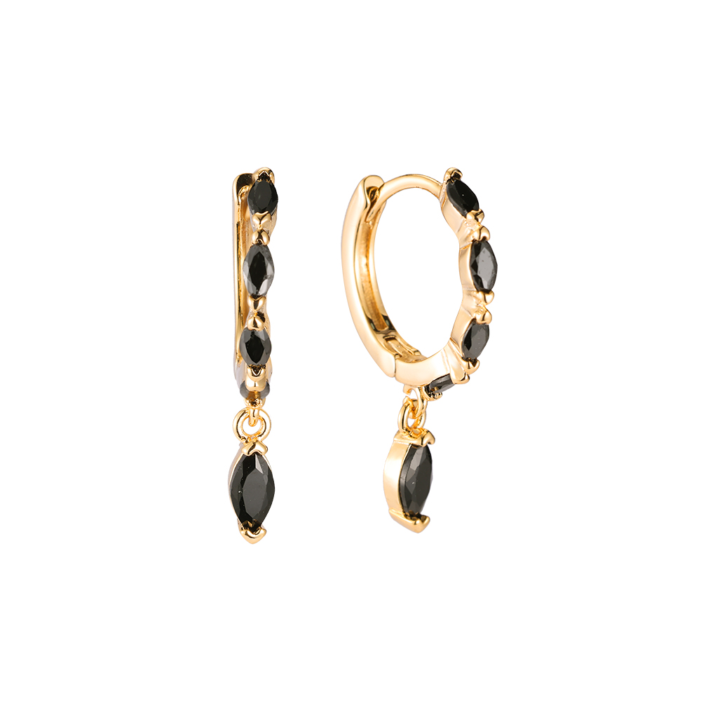 Mysterious Black Gold-plated Earrings