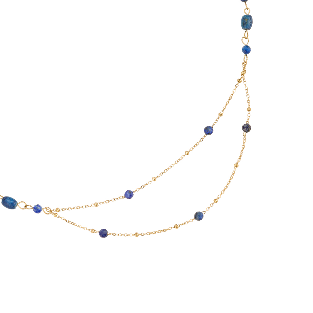 Golden Beach Beads Stainless Steel Necklace
