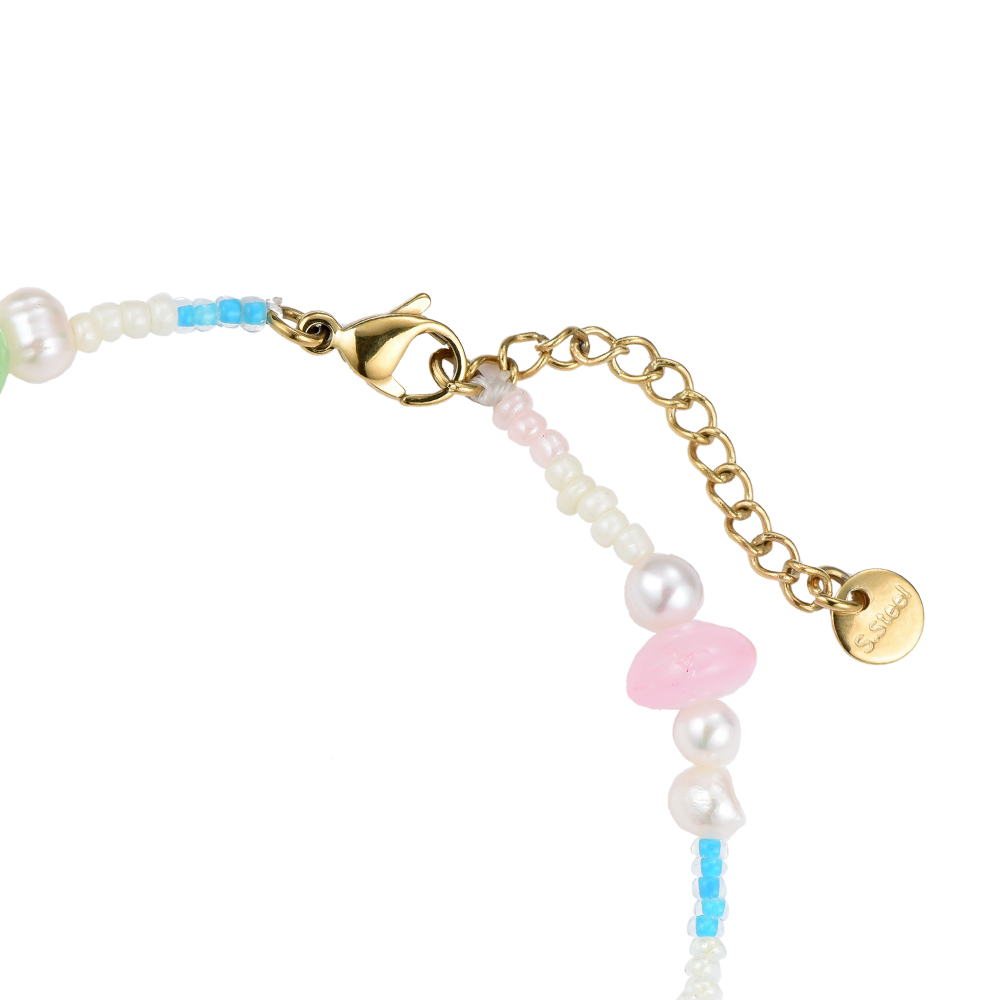 Candy Colored Beads & Pearl Armband