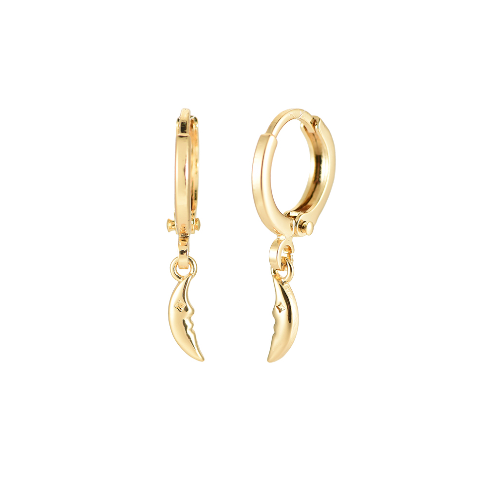 Dreamy Sickle Moon Gold-plated Earrings