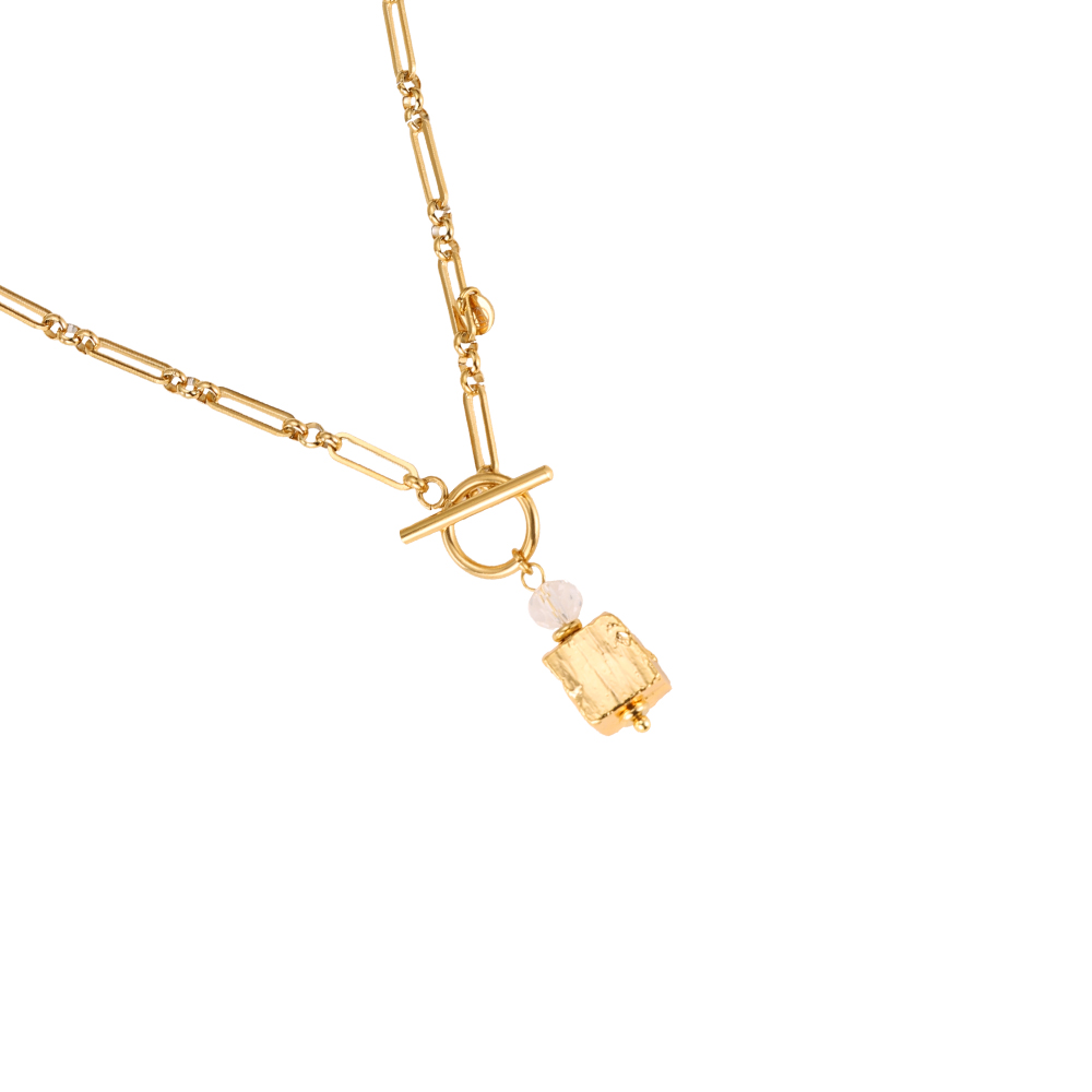 Gold Würfe Stainless Steel Necklace