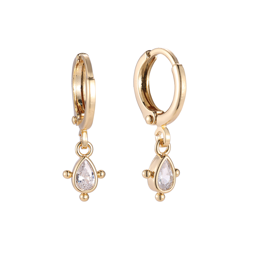 Holy Diamond Droplet Gold-plated Earrings