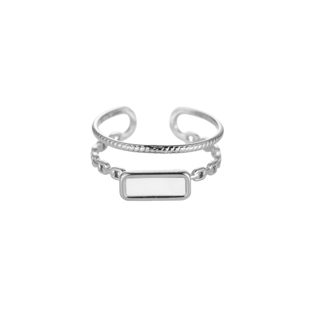 Chain Pearl Stainless Steel Ring