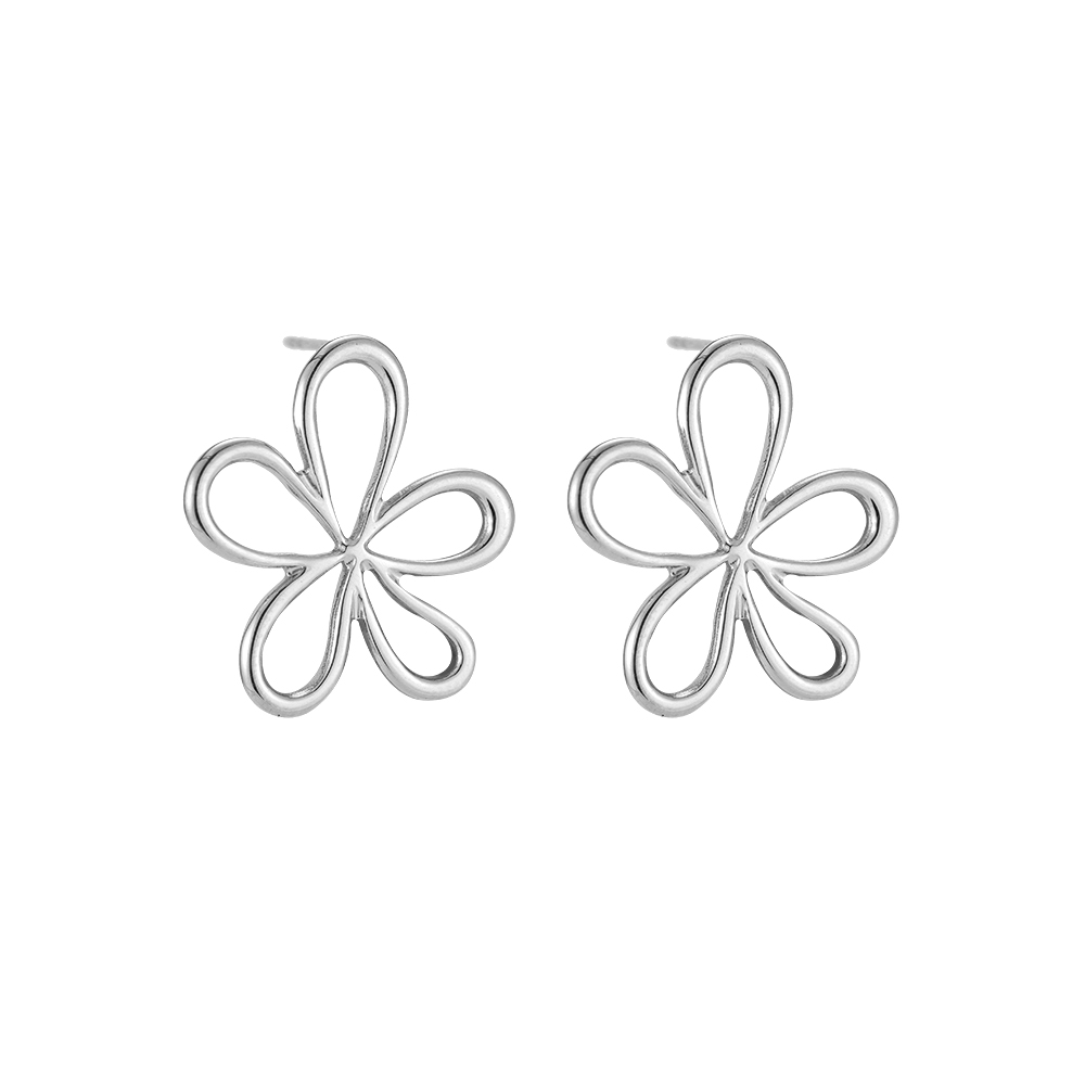 Simple Flower Stainless Steel Earrings