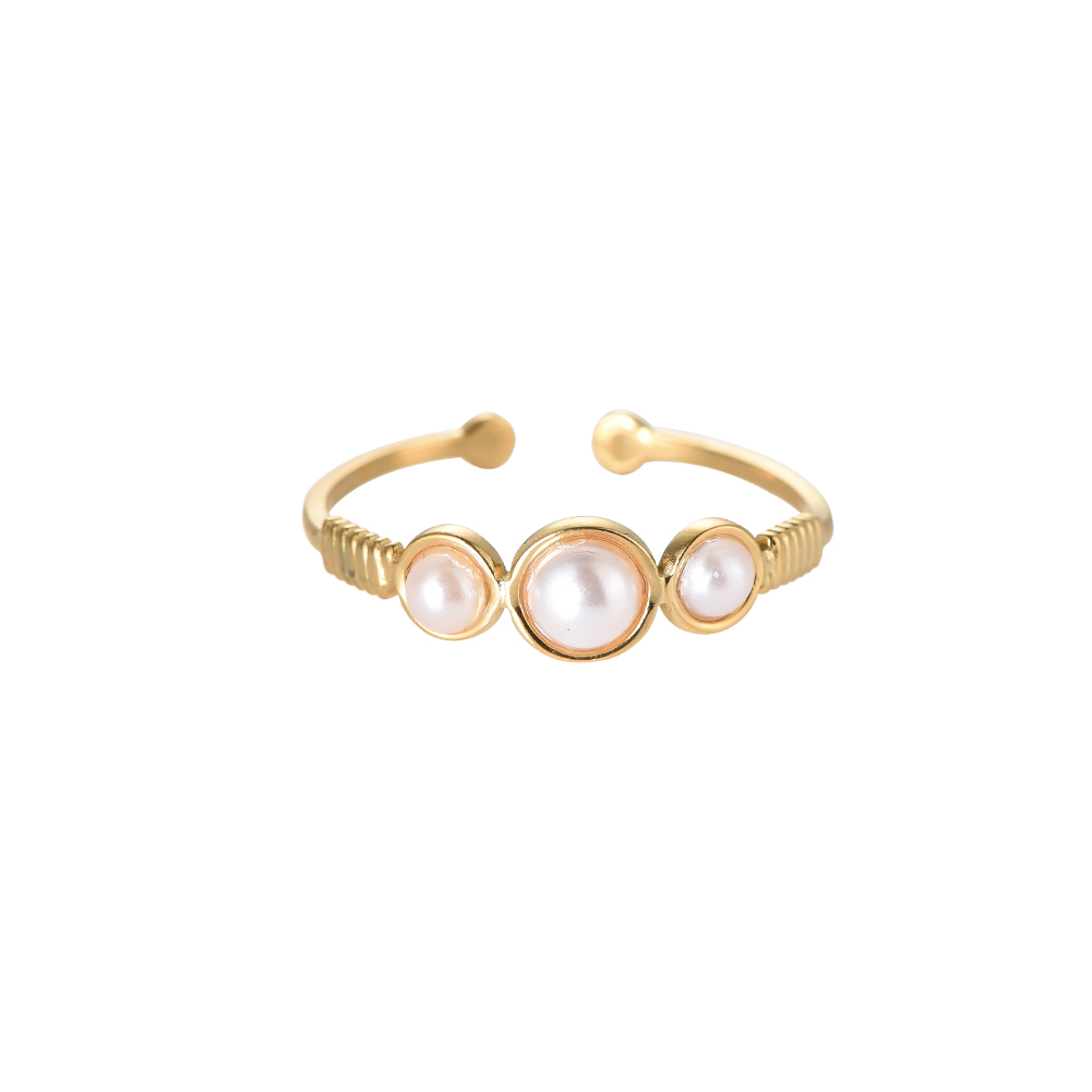 3-Pearl Stainless Steel Ring