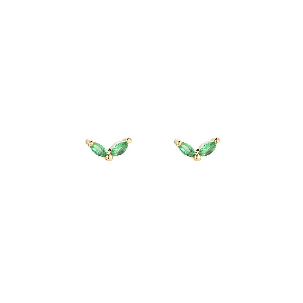 2 Tiny Leaves Vergoldete Ohrringe