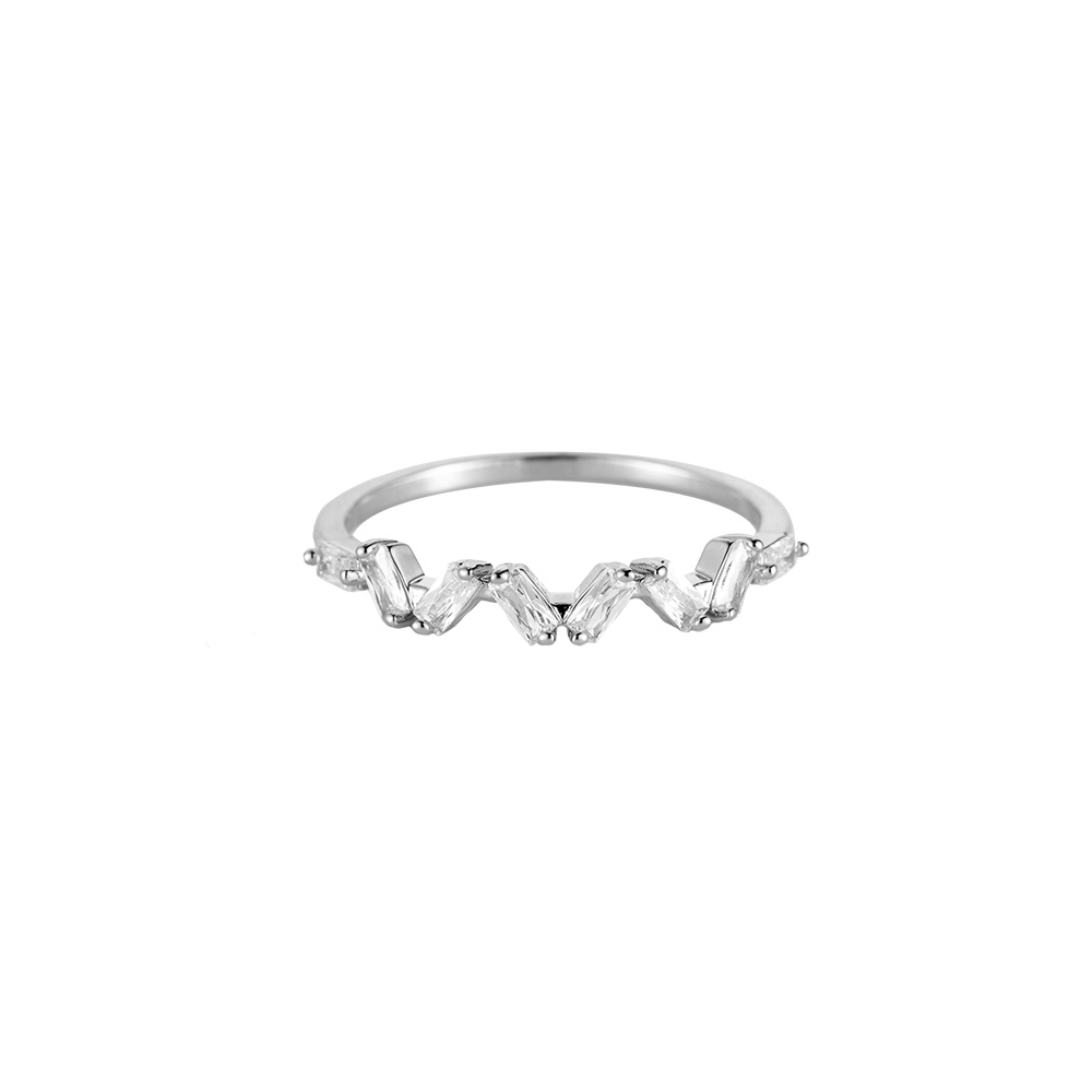 Simple Crystal Love Plated Ring Color Edition
