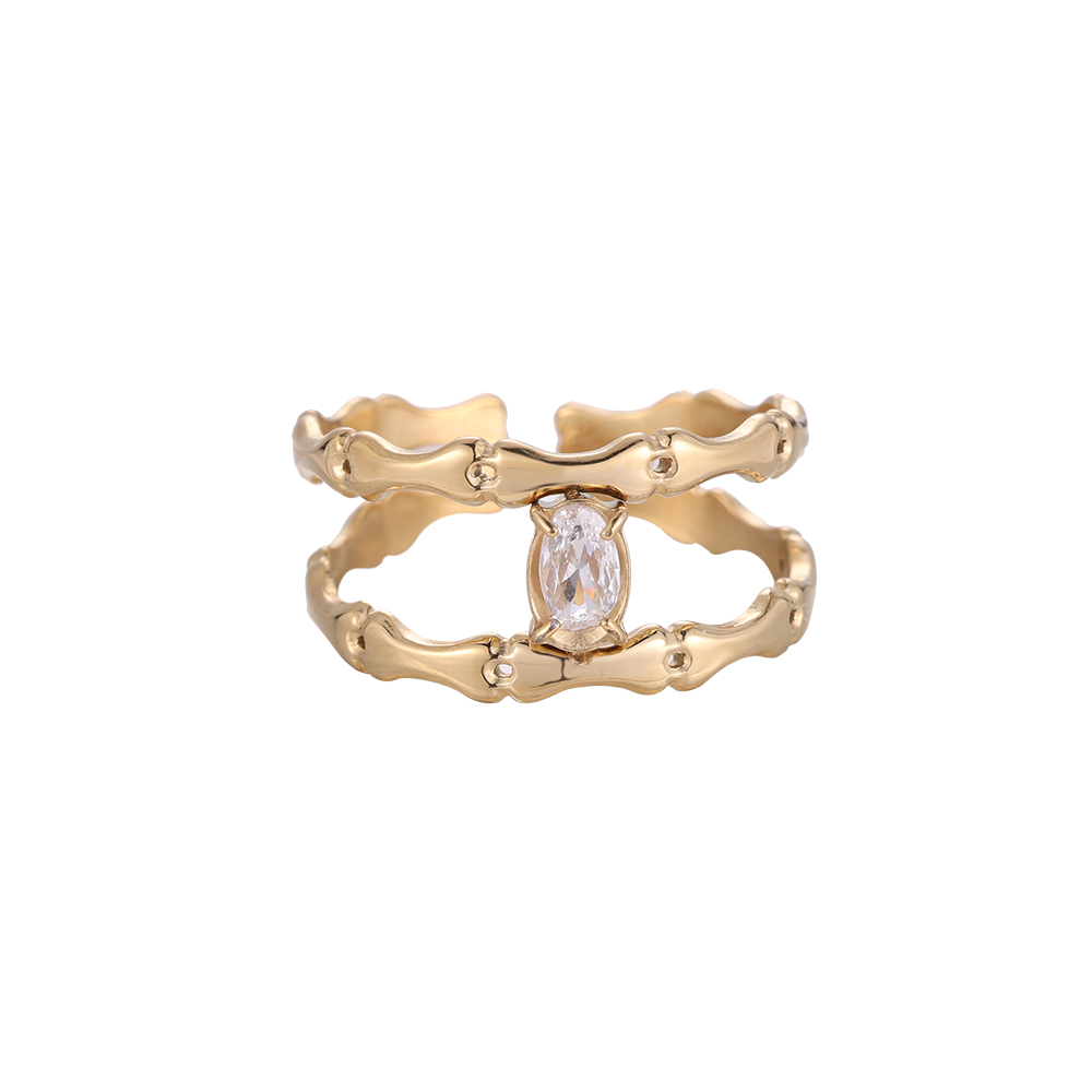 Skeletal Diamond Edelstahl Ring