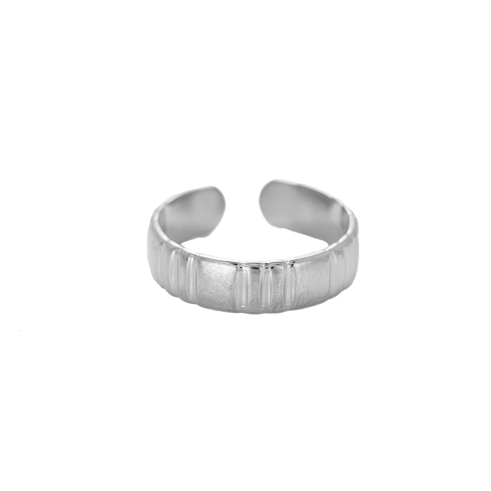 Line Prints Stainless Steel Ring