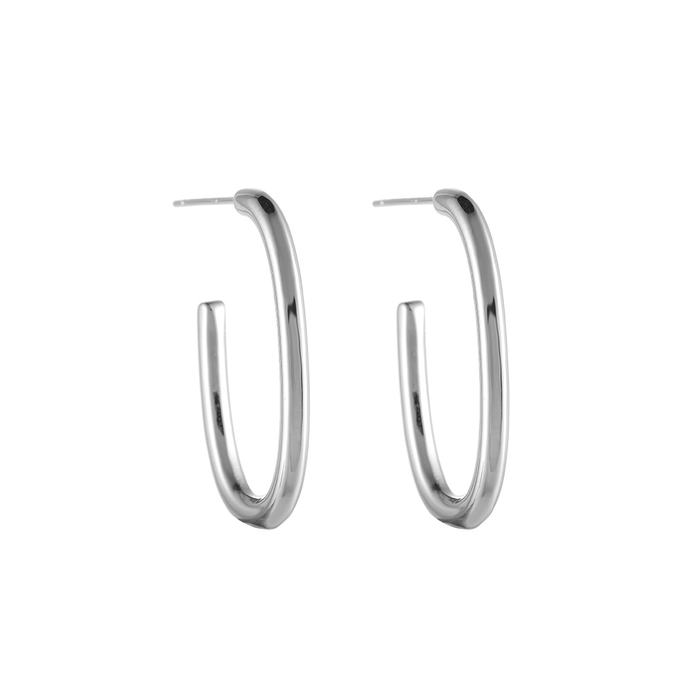 Big O Shape Stainless Steel Earrings
