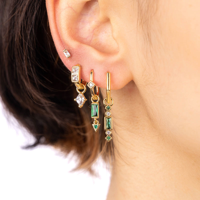 Kite Diamond Gold Plated Earrings