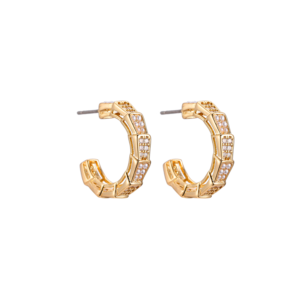 Diamond Lizard Back Gold-plated Earrings